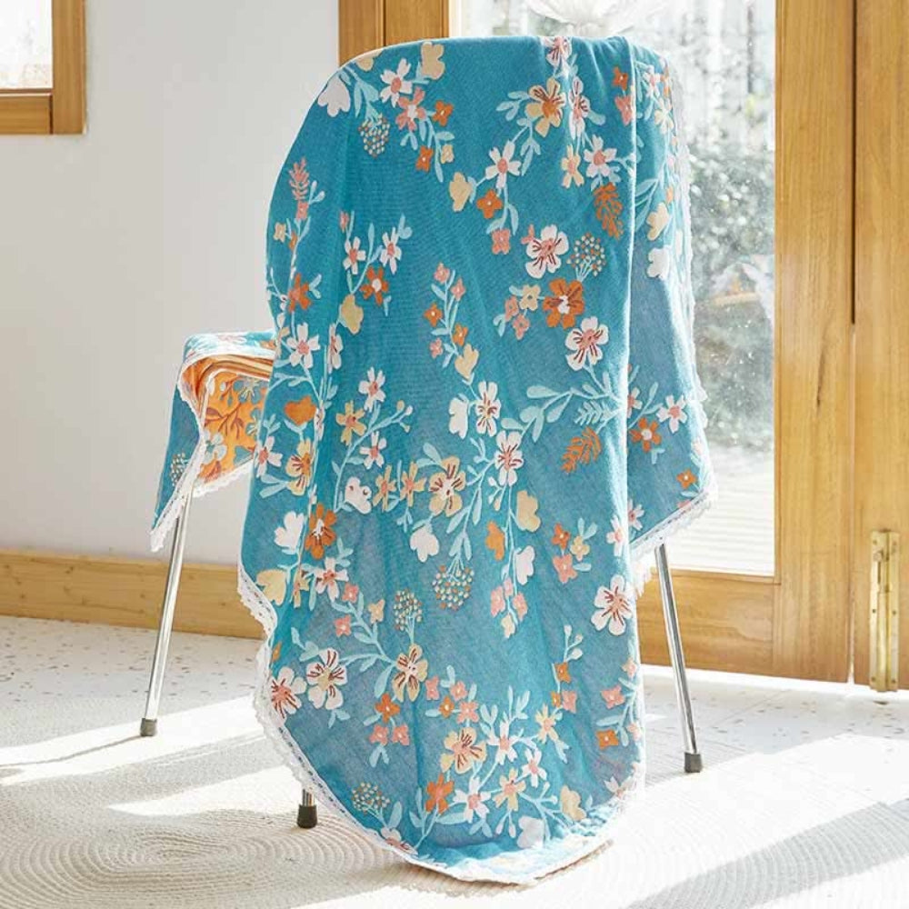 Badetuch aus Baumwolle mit feinem Blumenmuster 90 x 180 cm
