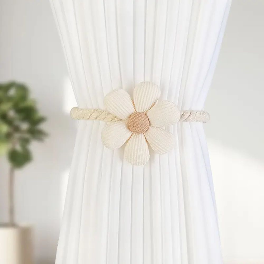 Magnetische Blumen-Gardinenraffhalter, 2er-Set