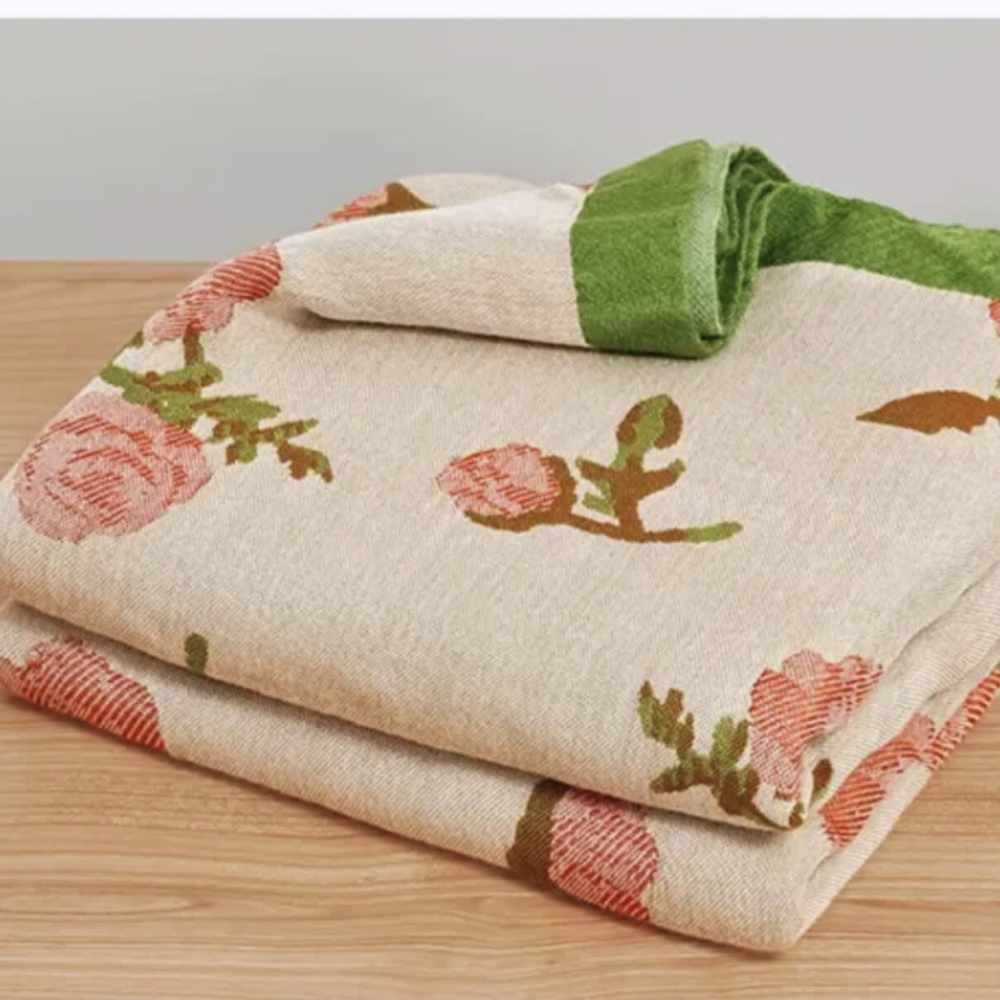 Sommerdecke aus Bambusfaser mit Rosen