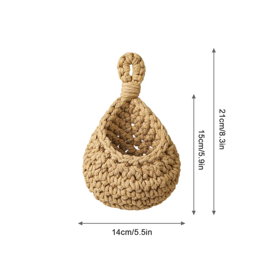 Hängekorb aus geflochtener Jute