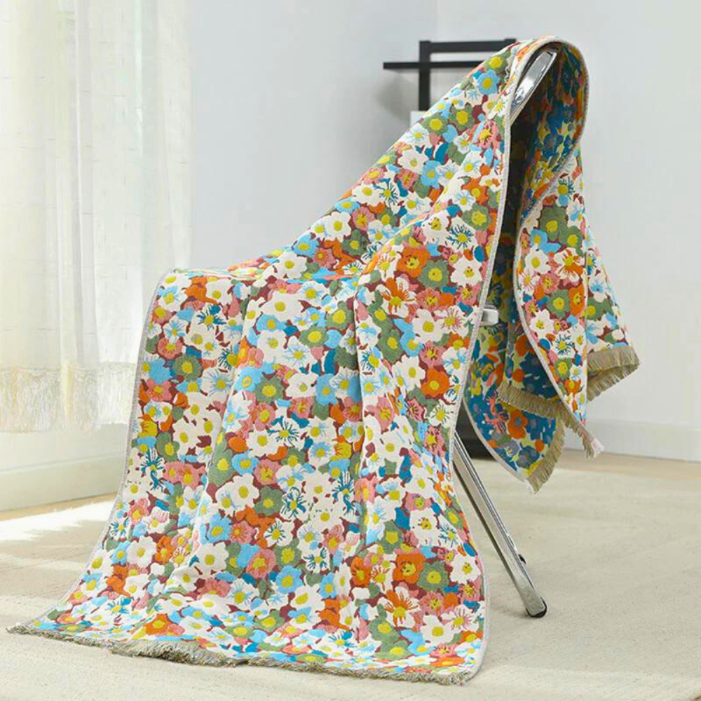 Wendbares Badetuch mit Blumenmuster 80 x 160 cm