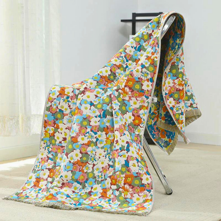 Wendbares Badetuch mit Blumenmuster 80 x 160 cm