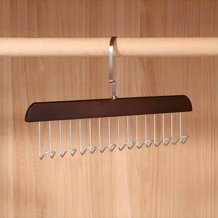 Gürtelhalter aus Holz mit 8 schwenkbaren Haken