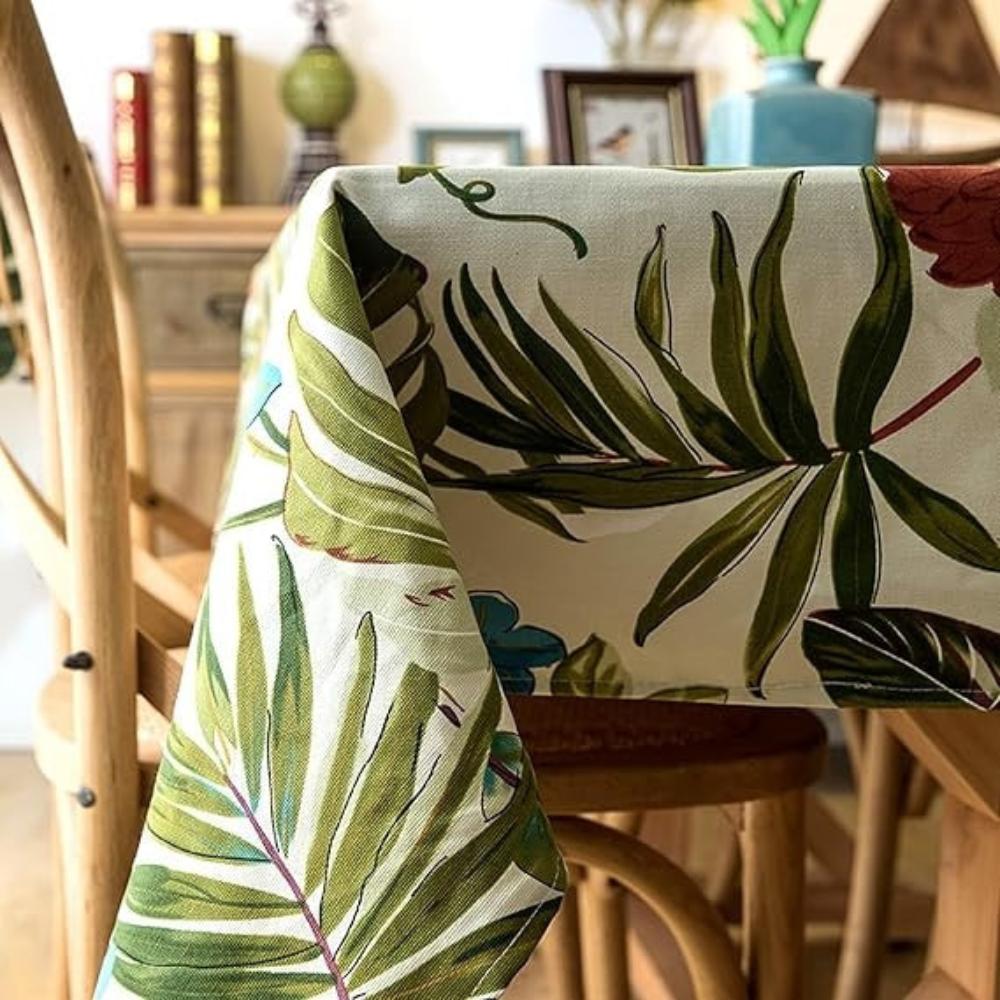 Baumwoll-Tischdecke mit Monstera-Blättern