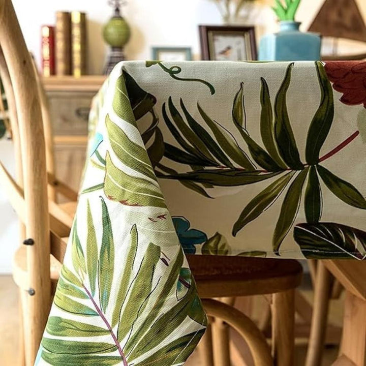 Baumwoll-Tischdecke mit Monstera-Blättern
