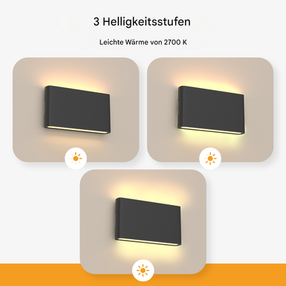 Kabellose LED Wandleuchte Innen – Dimmbar – Mit Fernbedienung – USB Aufladbar – 2700K Warmweiß – Schwarz Aluminium