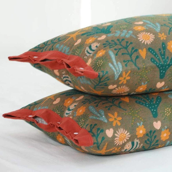 Kissenbezüge aus Baumwolle mit Blumenmuster 52 x 80 cm