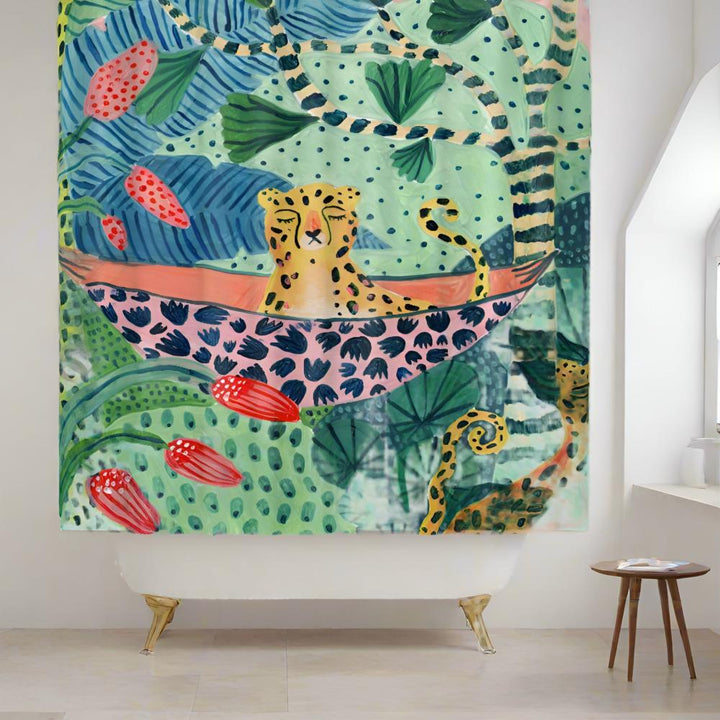 Duschvorhang mit Gepardenmuster 180 x 180 cm
