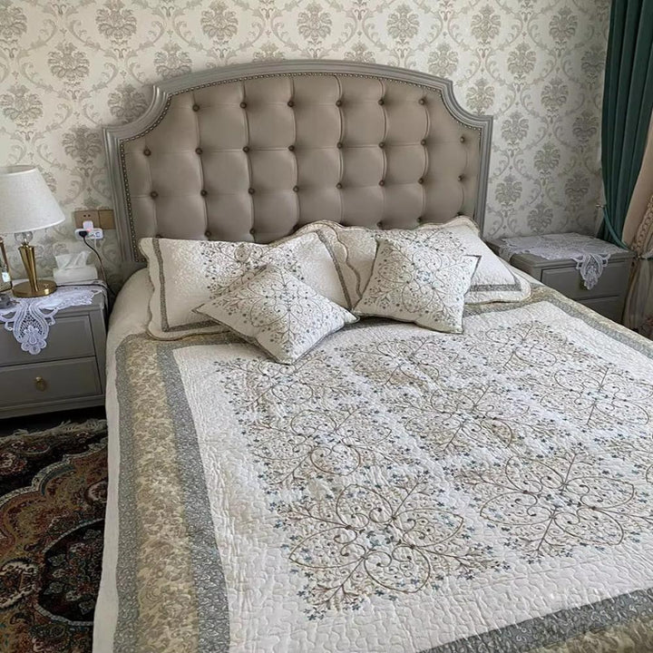 Florales Patchwork-Tagesdecken-Set, 3-teilig