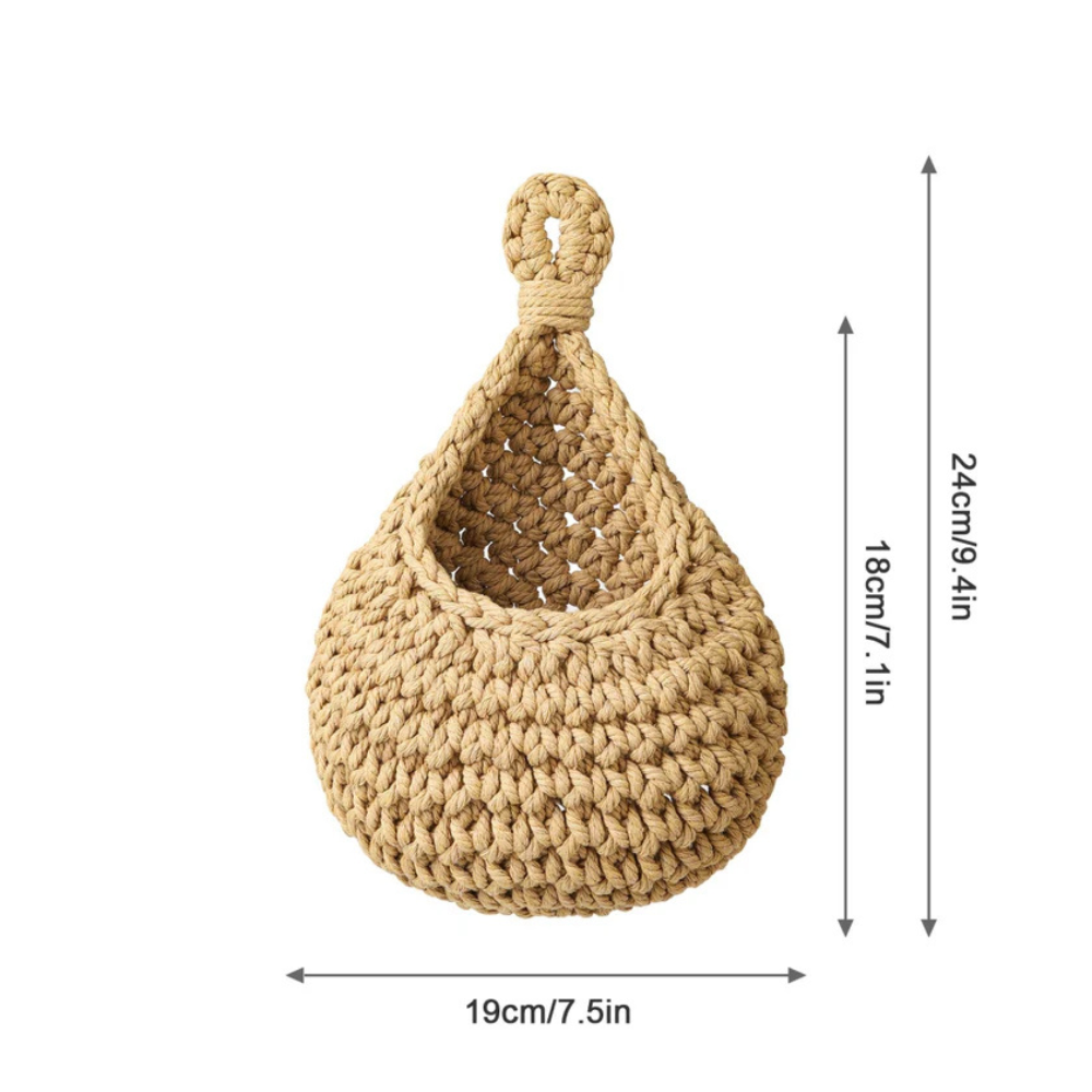 Hängekorb aus geflochtener Jute
