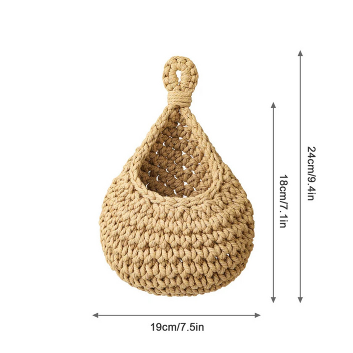 Hängekorb aus geflochtener Jute