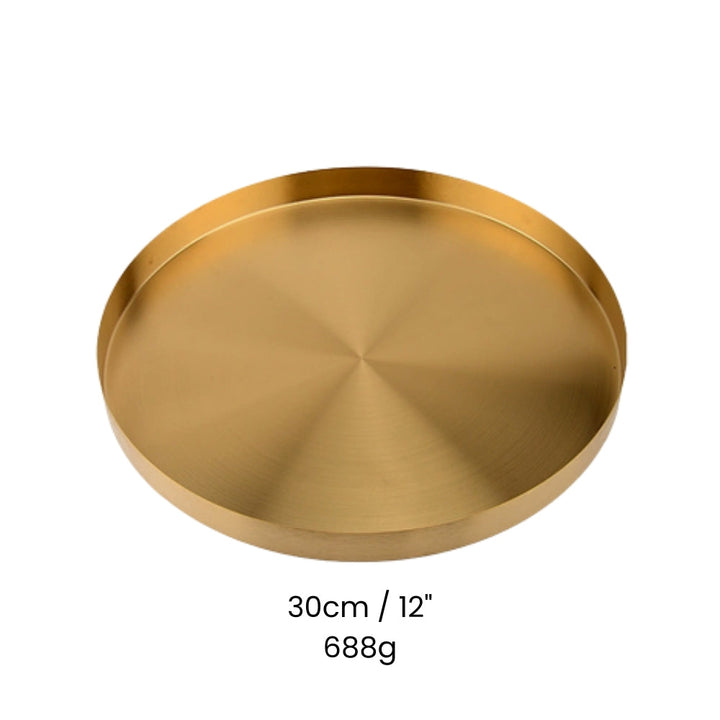 Tablett aus goldfarbenem Edelstahl