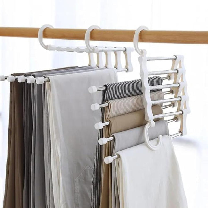 Zusammenklappbarer Hosenbügel aus Stahl für 5 Hosen