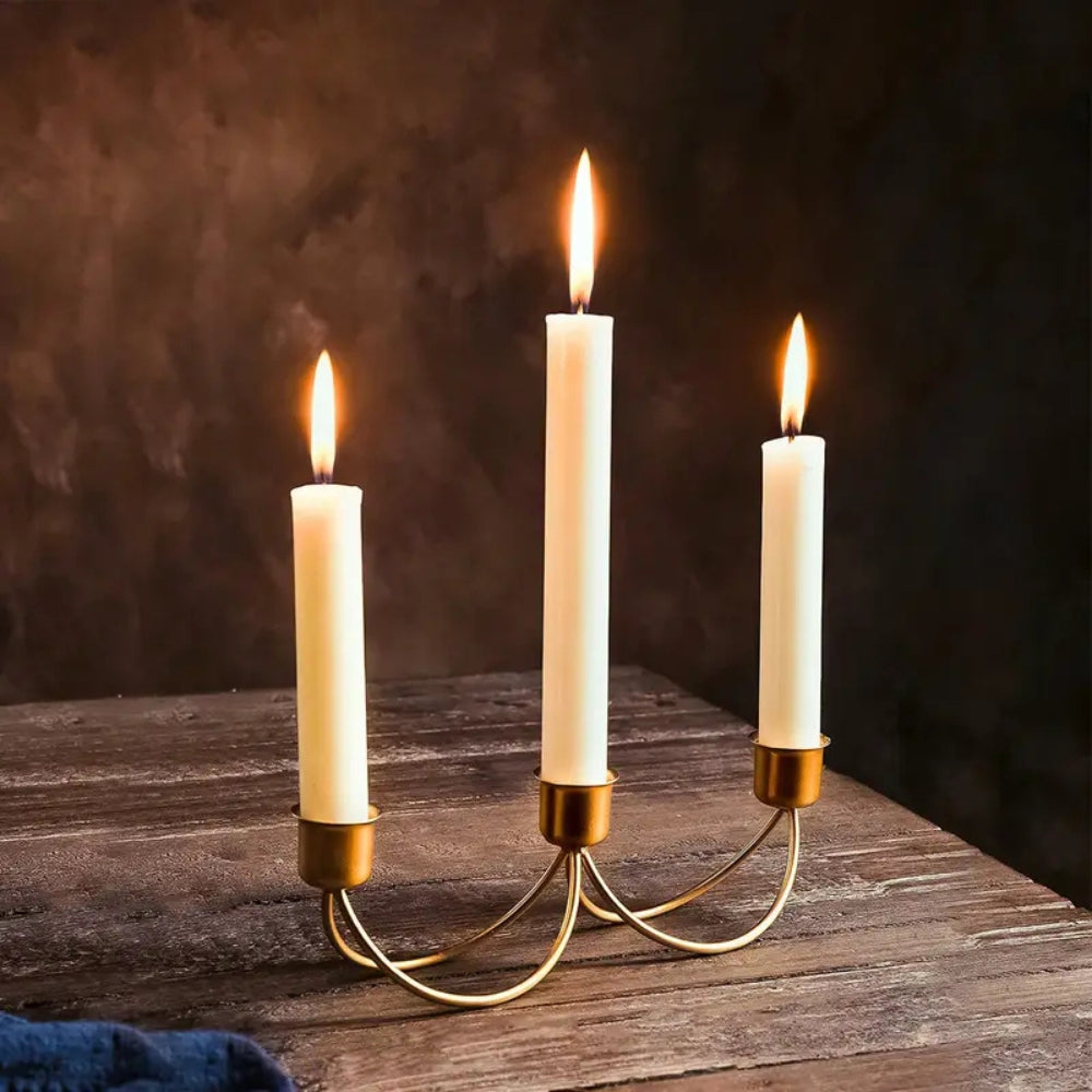 Kerzenhalter aus goldenem Eisen, 3er-Set