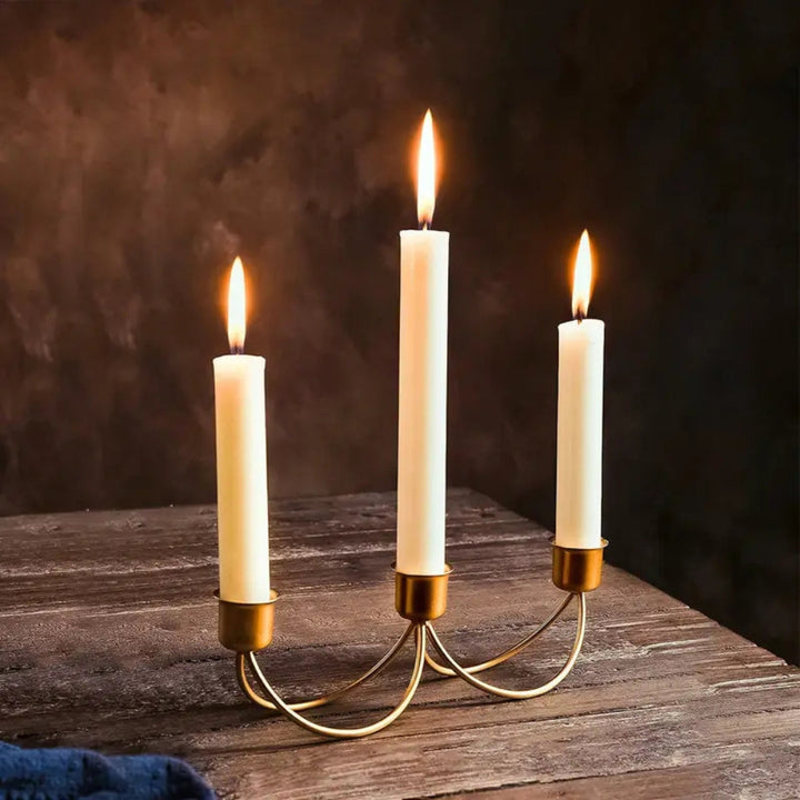 Kerzenhalter aus goldenem Eisen, 3er-Set