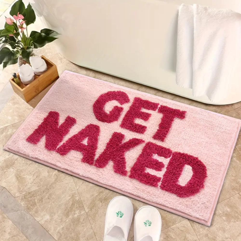 Badematte mit Schriftzug Get Naked