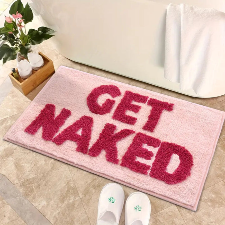 Badematte mit Schriftzug Get Naked