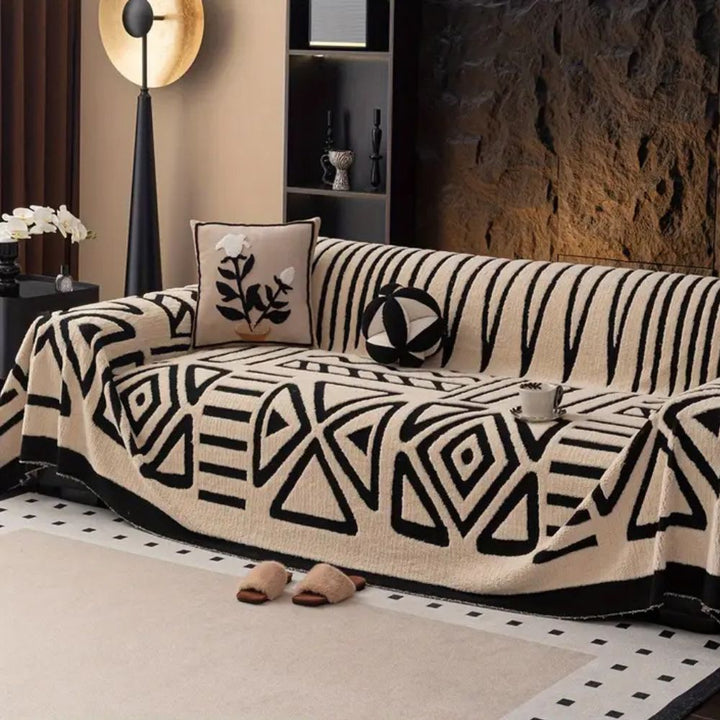 Jacquard-Sofadecke mit Labyrinthmuster