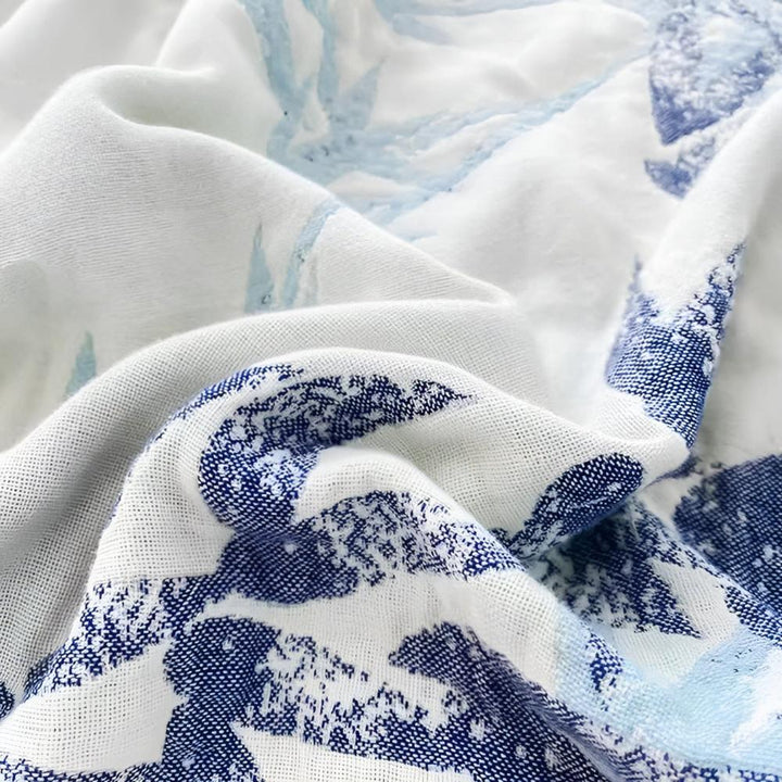 Wendbare Jacquard-Sommerdecke aus Baumwolle