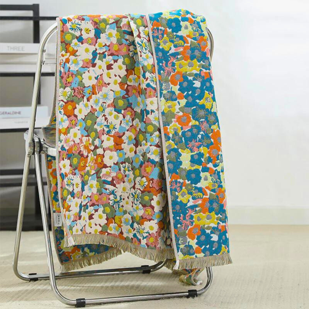 Wendbares Badetuch mit Blumenmuster 80 x 160 cm