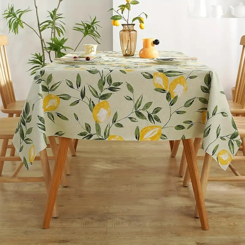 Abwischbare PVC-Tischdecke mit Zitronenmuster
