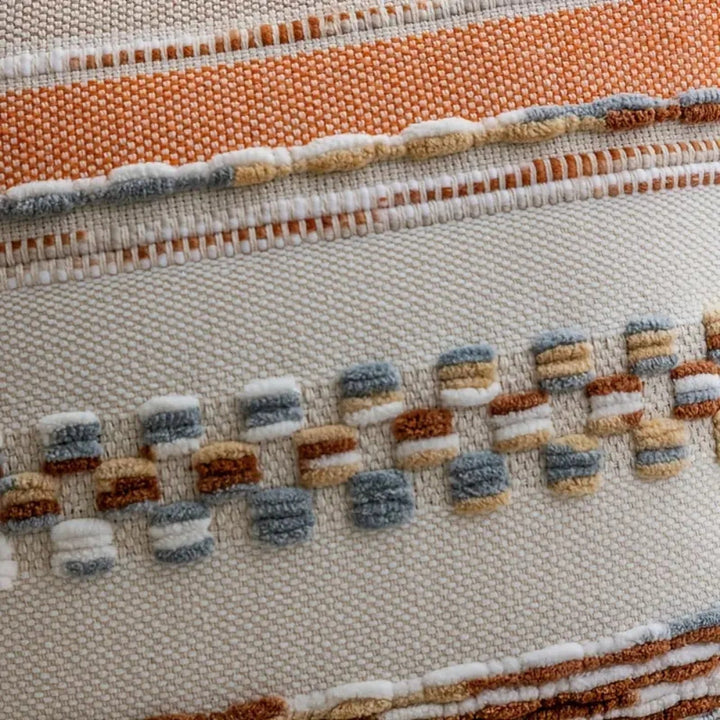 Boho-Kissenhülle mit Streifen, Wende-Design und Quasten