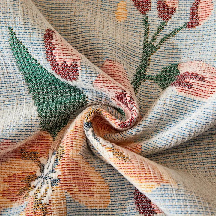Wendbarer Sofaüberwurf aus floralem Jacquard