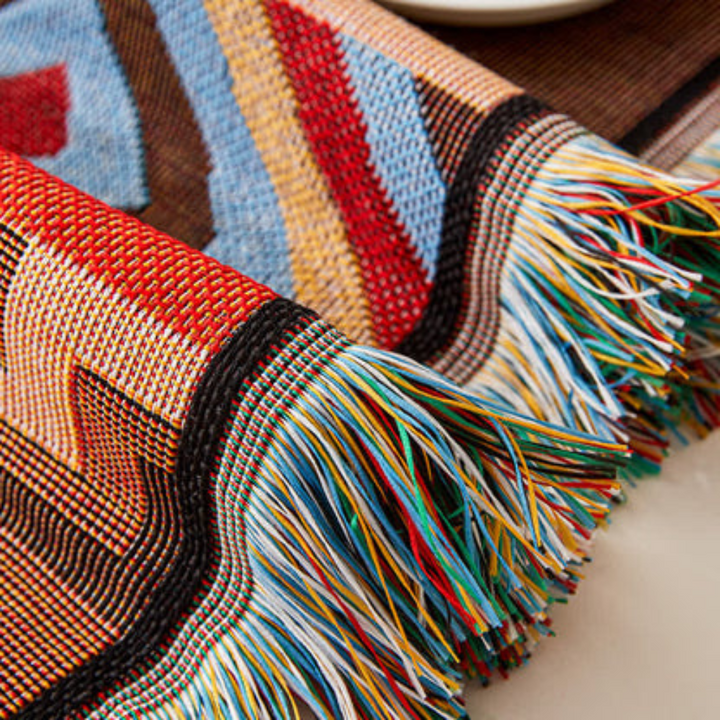 Geometrischer Boho-Sofaüberwurf, großes Format