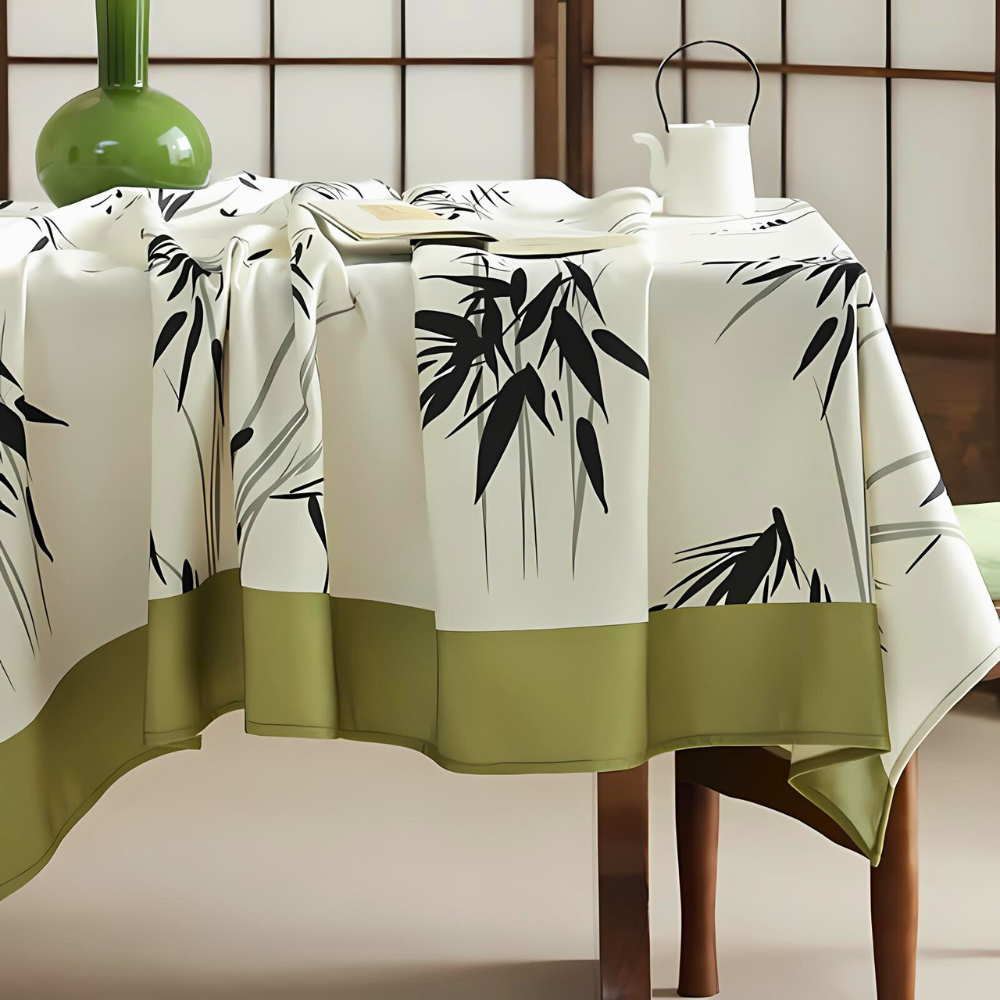 Minimalistische Tischdecke mit Bambusmuster