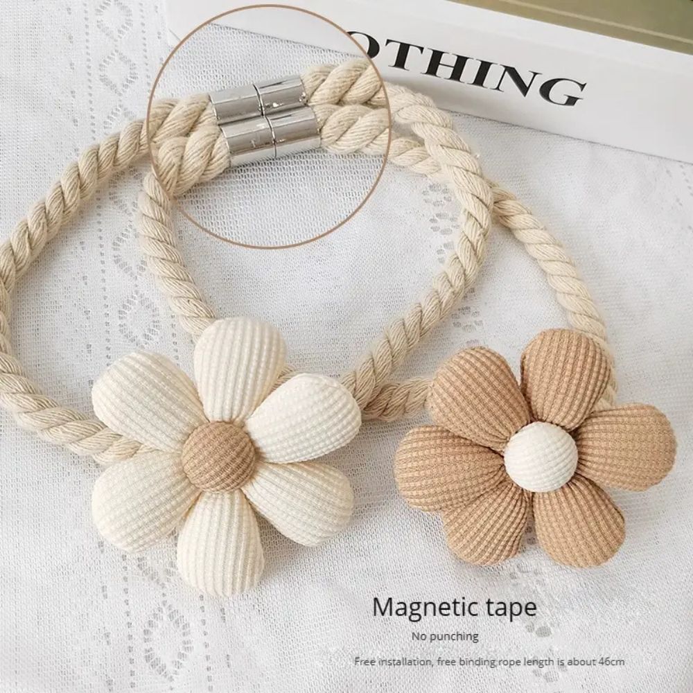 Magnetische Blumen-Gardinenraffhalter, 2er-Set