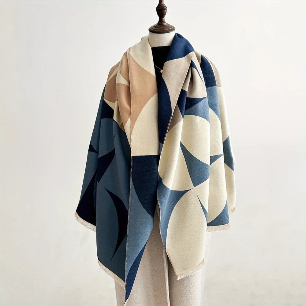 Wendbarer zweifarbiger Poncho-Schal