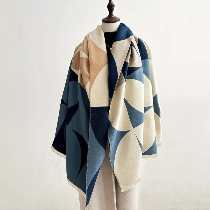 Wendbarer zweifarbiger Poncho-Schal