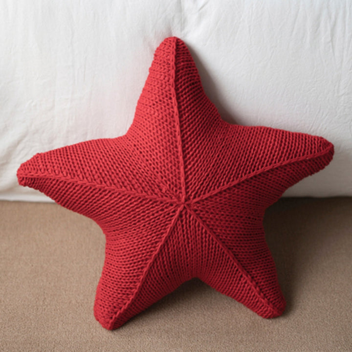 Handgestricktes Kissen mit Seestern 50 x 50 cm