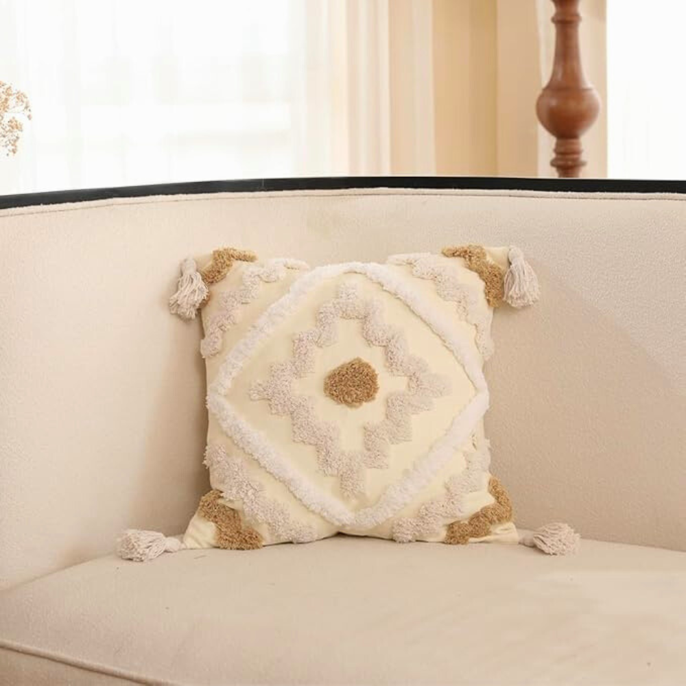 Getufteter Boho-Kissenbezug mit Quasten – Ansicht 04