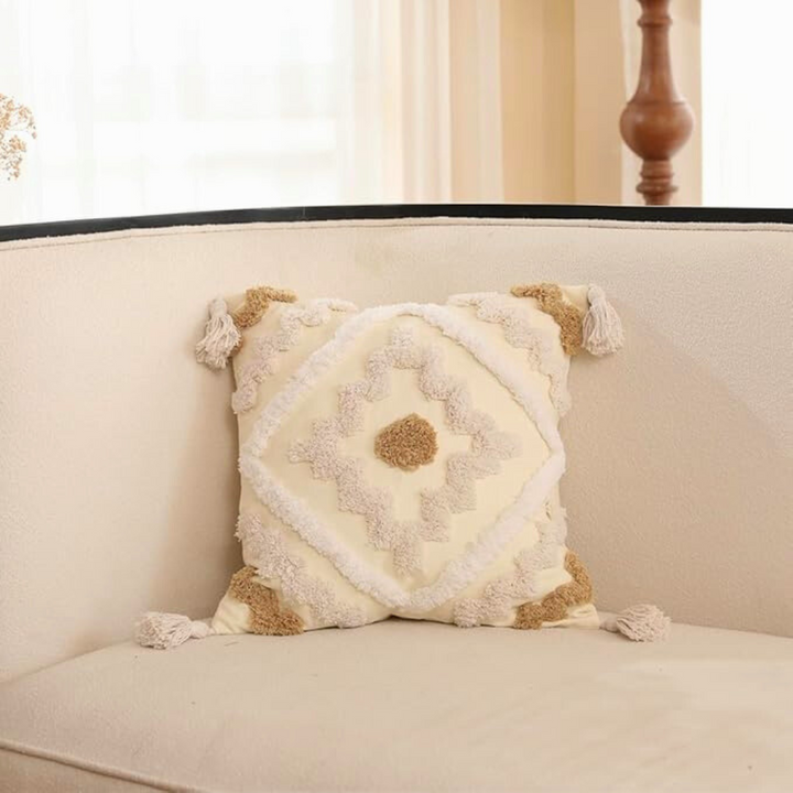 Getufteter Boho-Kissenbezug mit Quasten – Ansicht 04