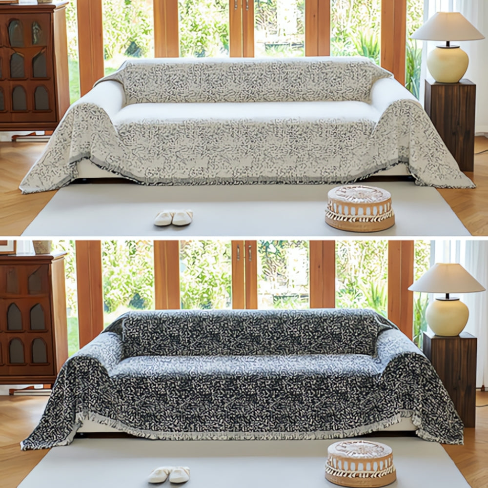 Wendbarer, gesprenkelter Boho-Sofaüberwurf