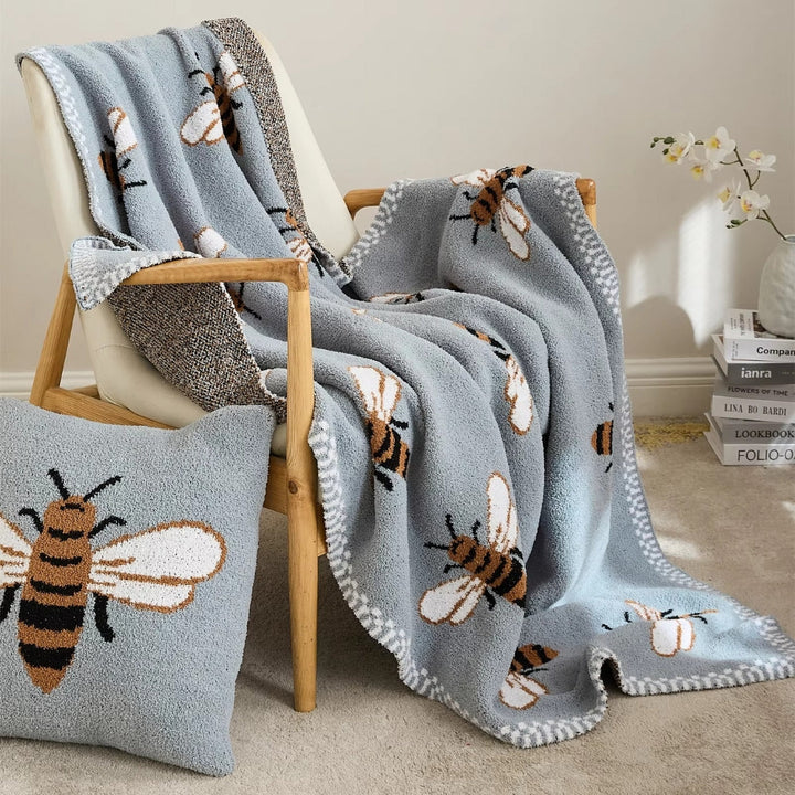 Wohndecke mit Bienenmuster 130 x 160 cm