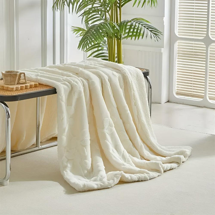 Sherpa-Decke mit Blattmuster