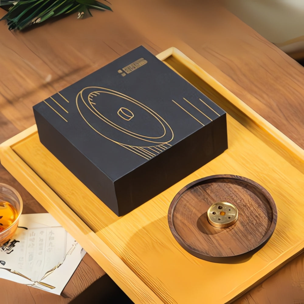 Räucherstäbchenhalter aus Holz und Kupfer