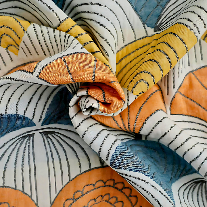 Badetuch aus Baumwolle mit gewebtem Muschelmotiv 70 x 140 cm
