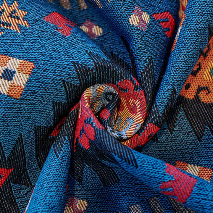 Boho-geometrische Sofadecke aus Baumwoll-Leinen-Mischgewebe