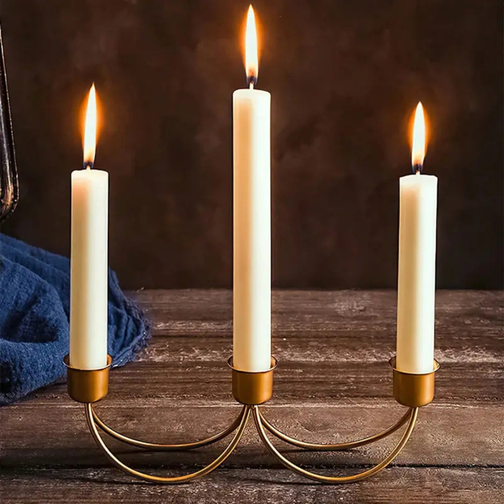 Kerzenhalter aus goldenem Eisen, 3er-Set