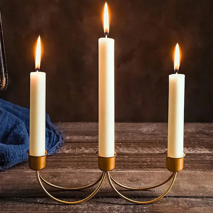 Kerzenhalter aus goldenem Eisen, 3er-Set