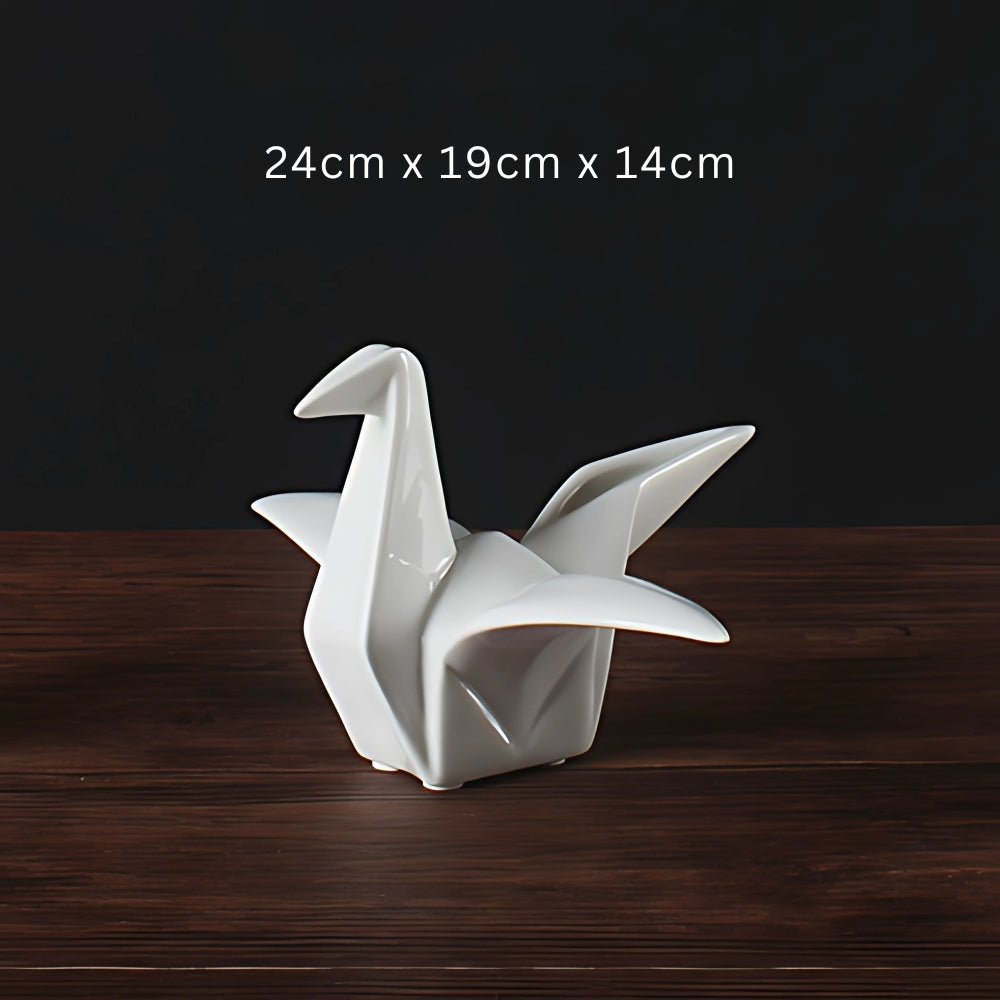 Keramik-Vogelfigur in Origami-Form