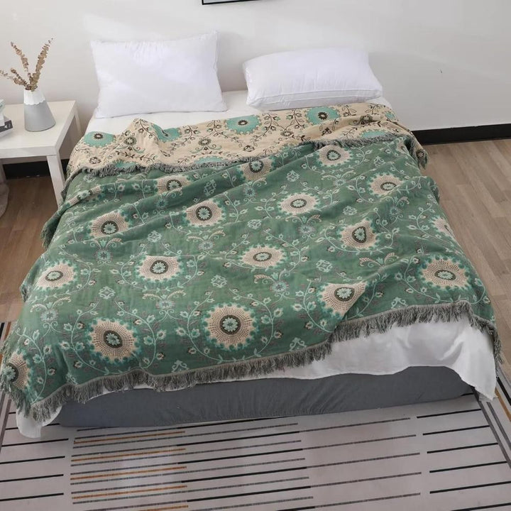 Wendbare Baumwoll-Tagesdecke mit Retro-Mandala