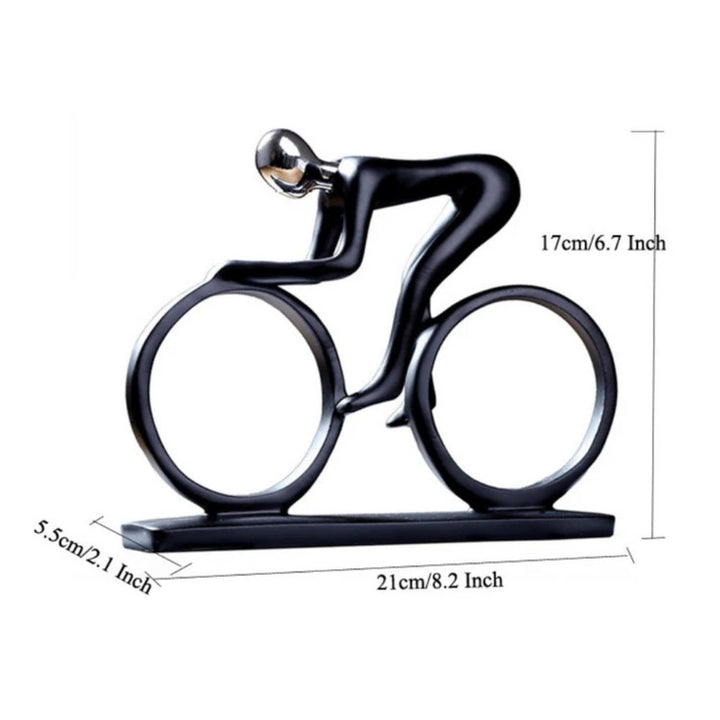 Metallskulptur eines Radfahrers