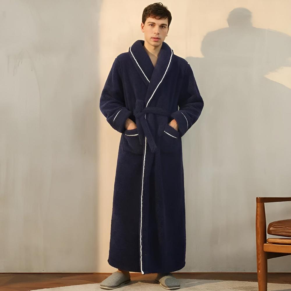 Bademantel aus Fleece mit Sherpa-Futter