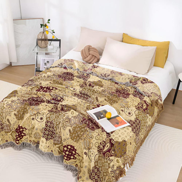 Jacquard-Baumwoll-Tagesdecke mit Paisley-Muster 200 x 230 cm