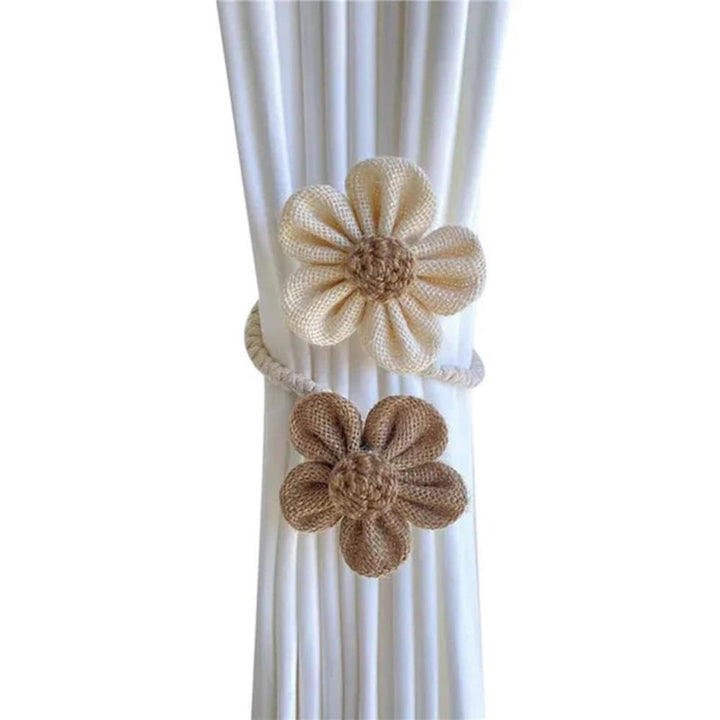 Raffhalter aus Hanfseil mit Blume, 2er-Set