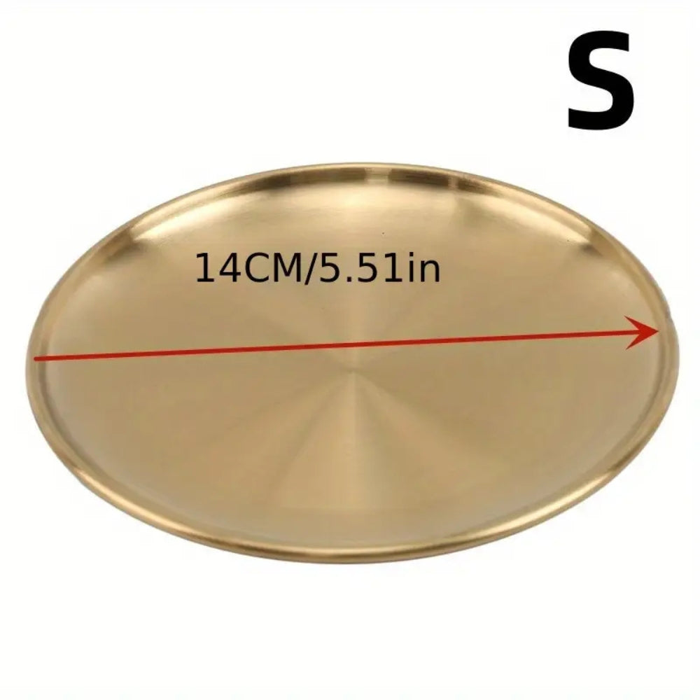 Servierteller aus Edelstahl, goldfarben